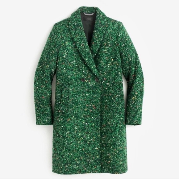 J. Crew Jackets & Coats J Crew Daphne Green Tweed Topcoat Size Like